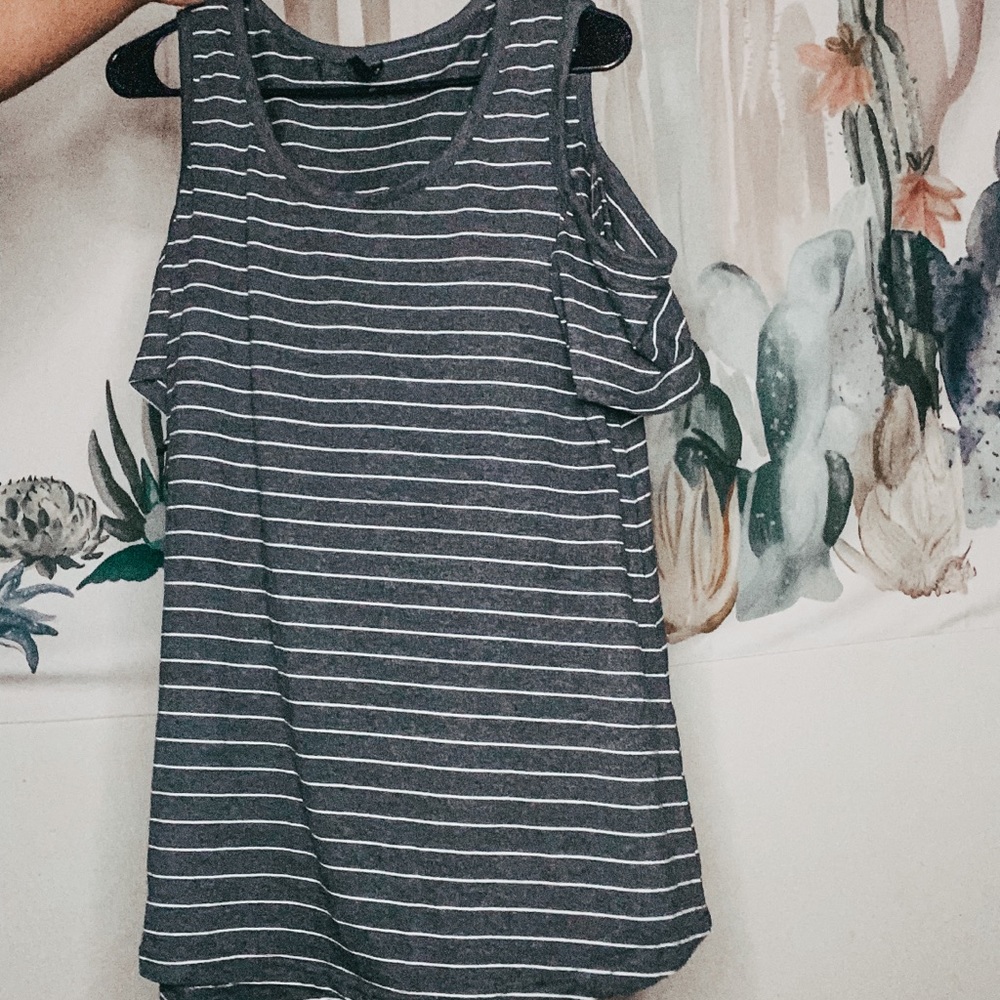 Dark gray off the shoulder top